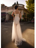 Wide Straps Ivory Lace Tulle Airy Wedding Dress Wide Straps Ivory Lace Tulle Airy Wedding Dress
